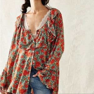 NWT Free People Loretta Printed Tunic